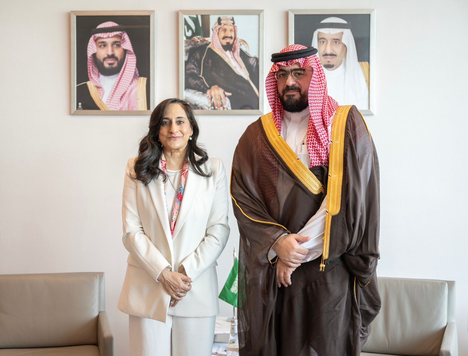 His Excellency Faisal F. Alibrahim, Minister of Economy and planning, with Her Excellency Anita Anand